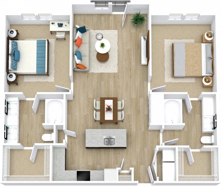 Floor Plans of Pine Prairie Apartments in Lewisville, TX
